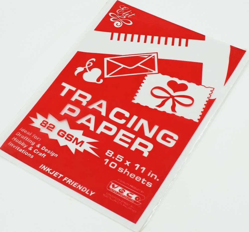 Tracing Paper - Veco - Short size 8.5x11 in 82 Gsm for Drafting, design,  hobby, craft, invitations